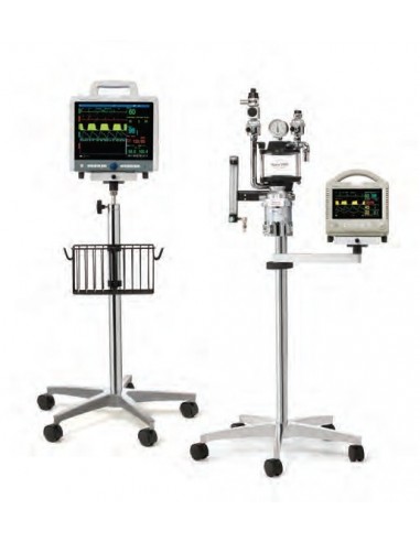 Statyw jezdny z koszem na monitory...