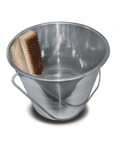 Wiadro ze szczotką i gumowanym dnem / konie