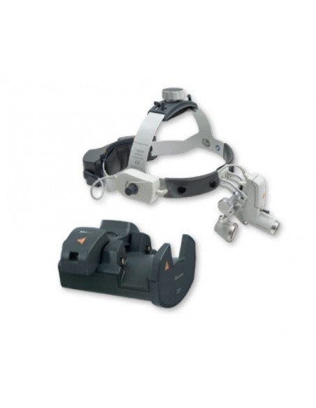 Lampa czołowa ML4 LED z lupą HR 2,5x na czepcu HEINE UNPLUGGED