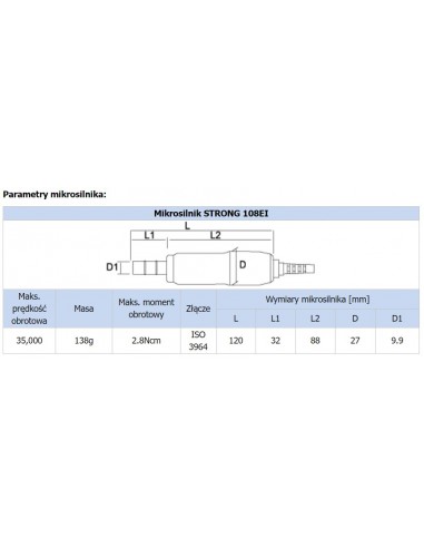 Mikrosilnik STRONG 207 z prostnicą