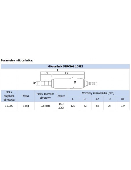 Mikrosilnik STRONG 207 z prostnicą